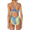 imageSpeedo Womens Swimsuit One Piece PowerFlex Flyback Printed Adult Team ColorsModern SapphireGold