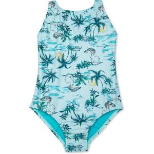 imageSpeedo Girls Swimsuit One Piece High Neck Strappy BackFlamingo Fever