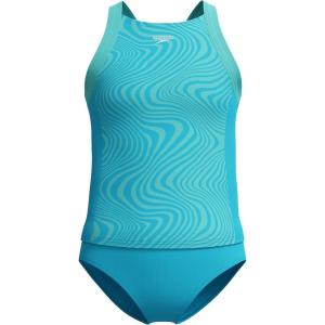 imageSpeedo Girls Swimsuit Two Piece Tankini Mesh Thick StrapAloha Swirl