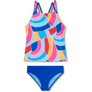 imageSpeedo Girls Swimsuit Two Piece Tankini Thin StrapAzure Allure