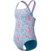 imageSpeedo Girls Swimsuit One Piece Thin StrapsWavy Daisy Blue