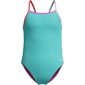 imageSpeedo Girls Swimsuit One Piece Thin StrapsArctic Glass