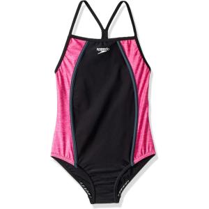 imageSpeedo Girls Swimsuit One Piece Thin StrapsHeather BlackPink
