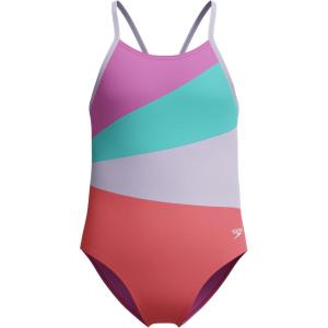 imageSpeedo Girls Swimsuit One Piece Thin StrapsRadiating Coral Sands