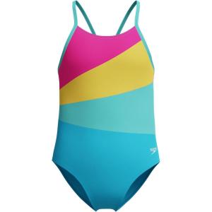 imageSpeedo Girls Swimsuit One Piece Thin StrapsRadiating Picton Blue