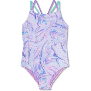 imageSpeedo Girls Swimsuit One Piece Thin StrapsSeaside Marble