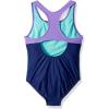 imageSpeedo Girls Swimsuit One Piece Mesh Splice Thick StrapMesh Blue Harmony