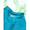 imageSpeedo Girls Swimsuit One Piece Mesh Splice Thick StrapMesh Capri Breeze