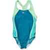 imageSpeedo Girls Swimsuit One Piece Mesh Splice Thick StrapMesh Capri Breeze
