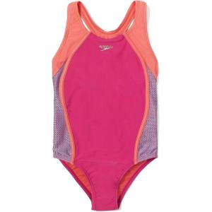 imageSpeedo Girls Swimsuit One Piece Mesh Splice Thick StrapMesh Rose Violet