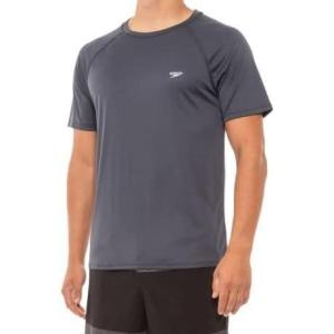 imageSpeedo Mens Uv Swim Shirt ShortSleeve Loose Fit Easy TeeGraniteBlack