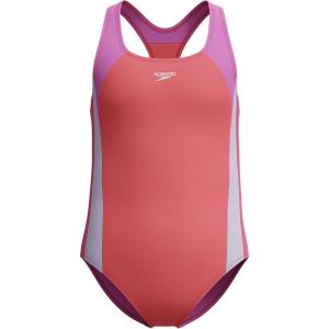 imageSpeedo Girls Swimsuit One Piece Infinity Splice Thick StrapCoral Sands
