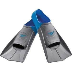 imageSpeedo UnisexAdult Swim Training Fins Rubber Short BladeBlueGrey