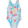 imageSpeedo Girls Swimsuit One Piece Thick Strap Racer Back PrintedBright White