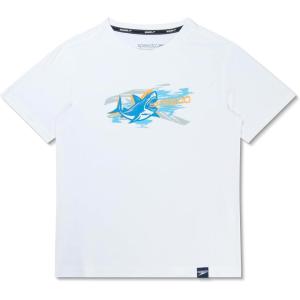 imageSpeedo Boys Uv Swim Shirt Short Sleeve Tee GraphicBright White