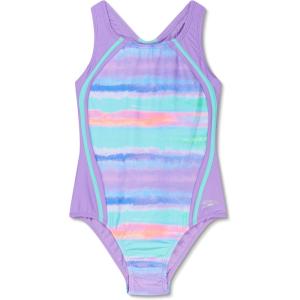 imageSpeedo Girls Swimsuit One Piece Thick Strap Racer Back PrintedSweet Purple
