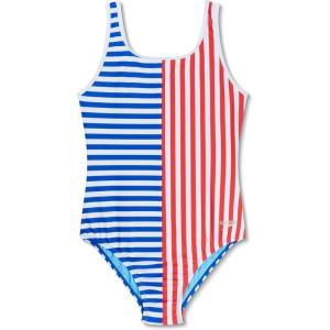 imageSpeedo Girls Swimsuit One Piece Thin StrapsMariner Stripe Cobalt