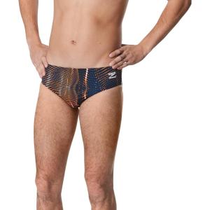 imageSpeedo Mens Caged Out Brief Endurance SwimsuitSolar NavyOrange