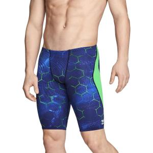 imageSpeedo Mens Caged Out Jammer Endurance SwimsuitEmerging BlueGreen