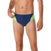 imageSpeedo Mens Standard Swimsuit Brief Eco Prolt Solid AdultSplice Team NavyBright Green