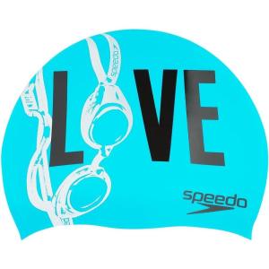 imageSpeedo UnisexAdult Swim Cap Silicone  Manufacturer DiscontinuedLove Dazzling Teal