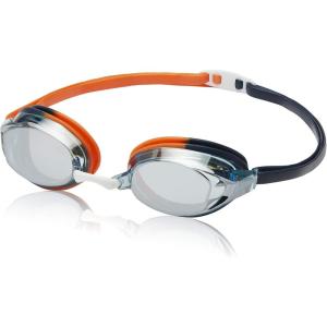 imageSpeedo unisexadult Swim Goggles Vanquisher Extended ViewMirrored Navy OrangeSmokeGrey