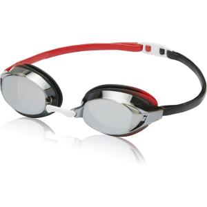 imageSpeedo unisexadult Swim Goggles Vanquisher Extended ViewMirrored Red BlackSmokeGrey