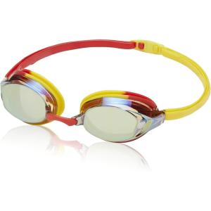 imageSpeedo unisexadult Swim Goggles Vanquisher Extended ViewMirrored Red YellowAmberGold