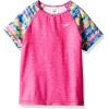 imageSpeedo Girls Uv Swim Shirt Short Sleeve Printed Rashguard  Manufacturer DiscontinuedBright Pink