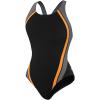 imageSpeedo Womens Quark Splice Pulseback Endurance Lite SwimsuitBlackOrange