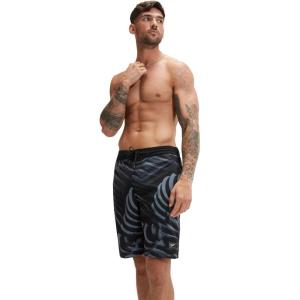 imageSpeedo Mens Swim Trunk Knee Length Boardshort Bondi PrintedRock Grey