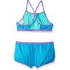 imageSpeedo Girls Swimsuit Two Piece Bikini Boy Short SetDigi Zig Zag Cyan