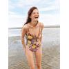 imageSpeedo Womens Swimsuit One Piece VNeck Strappy Back Contemporary CutMixed Blooms