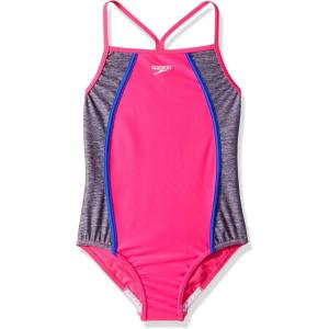 imageSpeedo Girls Swimsuit One Piece Thin StrapsHeather Pink