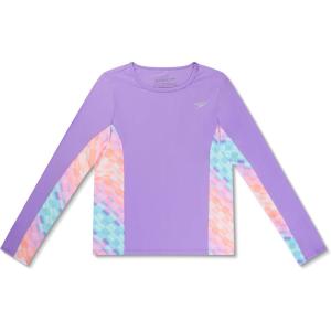 imageSpeedo Girls Uv Swim Shirt Long Sleeve RashguardOmbre Check