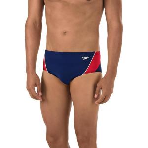 imageSpeedo Mens Swimsuit Brief Endurance Splice Team ColorsNavyRedWhite Splice