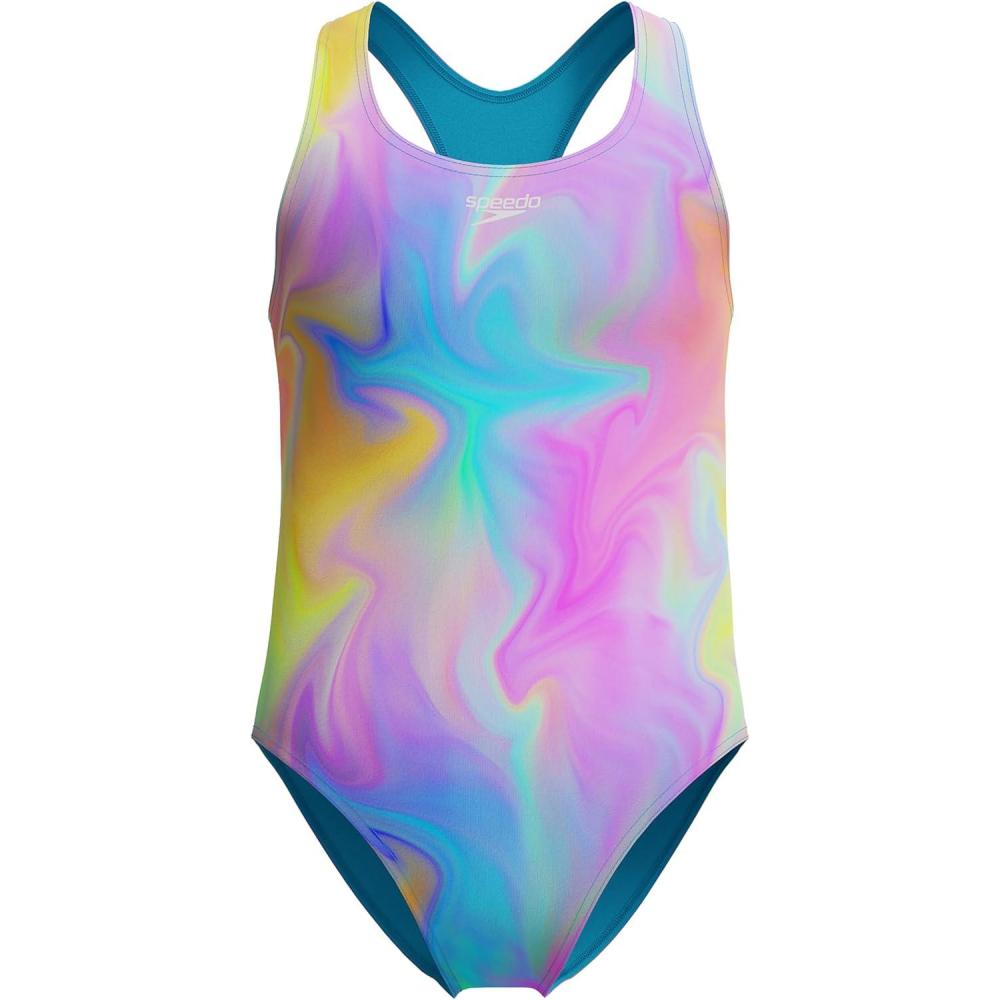 Speedo Costume Intero Donna Heather Closed Back - Con Hydro Bra, Spalline Sottili, UPF 50+, Resistente Al Cloro