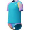 imageSpeedo Girls Printed Short Sleeve Rash Guard tShirt Two Piece Swim SetHula Blend