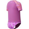 imageSpeedo Girls Printed Short Sleeve Rash Guard tShirt Two Piece Swim SetWavy Daisy