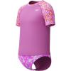 imageSpeedo Girls Printed Short Sleeve Rash Guard tShirt Two Piece Swim SetWavy Daisy