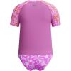 imageSpeedo Girls Printed Short Sleeve Rash Guard tShirt Two Piece Swim SetWavy Daisy