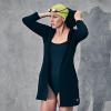 imageSpeedo Womens Hooded Aquatic Fitness Robe and CoverUp with Full Front ZipHeather Grey