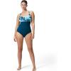 imageSpeedo Womens Swimsuit One Piece Adjustable Square Neck Moderate CutKaluna Floral Dark Teal