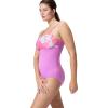 imageSpeedo Womens Swimsuit One Piece Adjustable Square Neck Moderate CutKaluna Floral Neon Violet