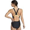 imageSpeedo Womens Swimsuit One Piece Creora Highclo Quantum Splice High Cut SolidBlackGold