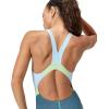 imageSpeedo Womens Swimsuit One Piece Creora Highclo Quantum Splice High Cut SolidHeather Dark Teal