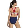 imageSpeedo Womens Swimsuit One Piece Creora Highclo Quantum Splice High Cut SolidRedWhiteBlue
