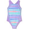 imageSpeedo Girls Swimsuit One Piece Thick Strap Racer Back PrintedBiarritz Stripe Splice