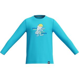 imageSpeedo Boys UV Swim Shirt Long Sleeve Tee GraphicPicton Blue