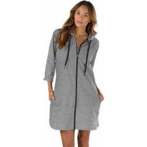imageSpeedo Womens Hooded Aquatic Fitness Robe and CoverUp with Full Front ZipHeather Grey